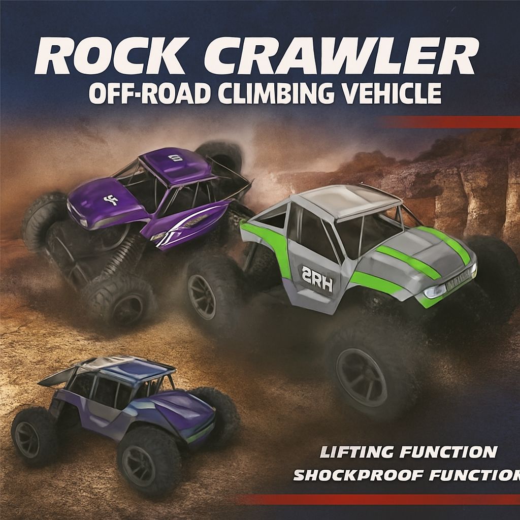 **“Remote control metal rock crawler with rugged tires and durable all-terrain design.”**
